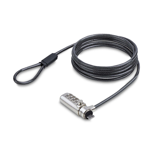 StarTech.com Slim Lock Nano Slot Compatible, 5ft/1.5m Locking Cable, Anti-Theft Security For Laptop/Notebook Computer, Cut-Resistant Steel Cable, 4-Digit Lock, TAA product image