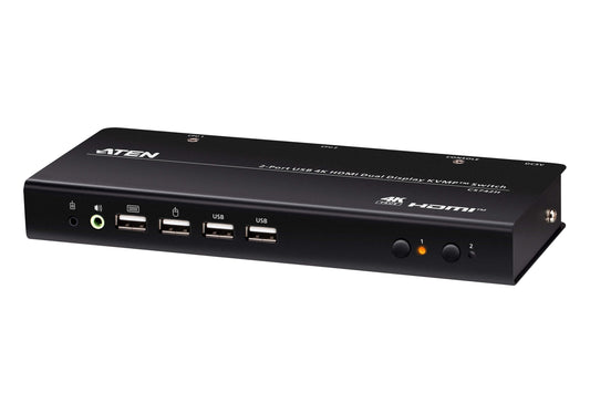 ATEN 2-Port USB 4K HDMI Dual-Display KVMP Switch (Cables included) - ATEN