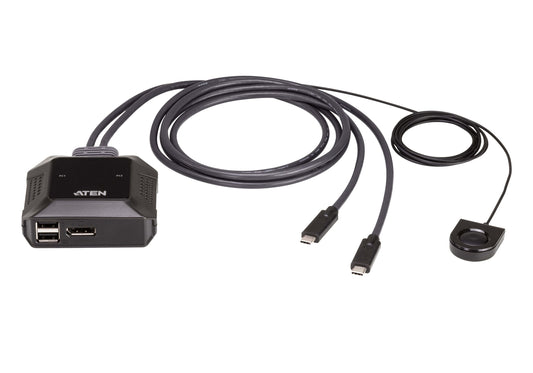 ATEN 2-Port USB-C 4K DisplayPort KVM Switch with Remote Port Selector - ATEN