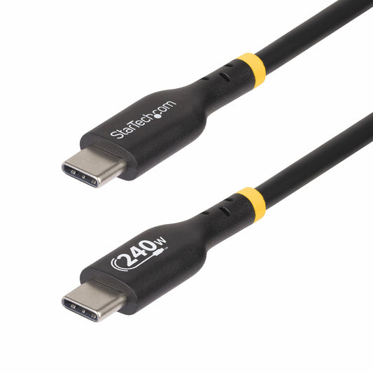 StarTech.com 3.3ft (1m) USB-C Charging Cable, Charge & Sync, 240W (5A) PD EPR, USB 2.0 Laptop Charger Cable, USB-IF Certified, TPE Jacket - Black USB C Charging Cord product image
