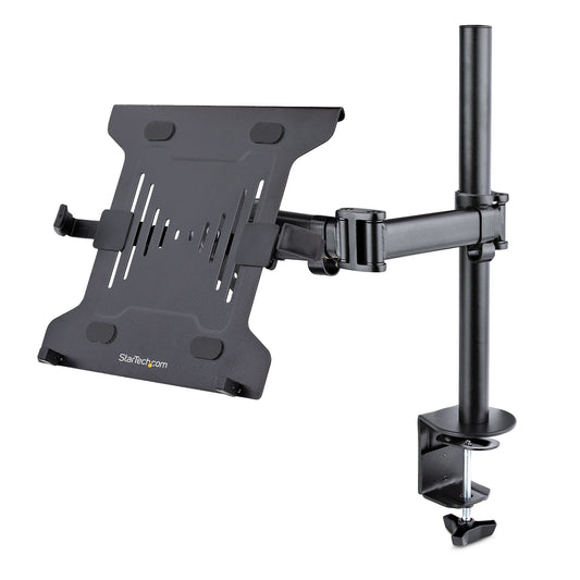 StarTech.com Laptop Desk Mount - Monitor and Laptop Mount - Displays up to 34" (17.6lb/8kg) & Laptops (4.5kg/9.9lb) - Articulating VESA Laptop Tray Arm - Clamp / Grommet Mount product image