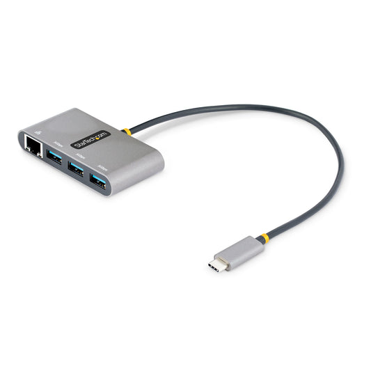 StarTech.com 3-Port USB-C Hub with Ethernet - 3x USB-A - Gigabit Ethernet - USB 3.0 5Gbps - Bus-Powered - 1ft/30cm...