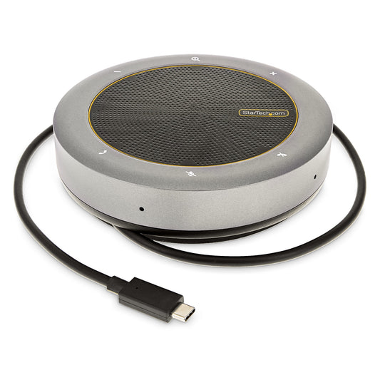 StarTech USB-C Speakerphone Docking Station, Mini Portable Conference Speaker and Audio Dock, USB-C to VGA/4K HDMI, 2x USB-A Hub, Mic/Speaker, Teams/Zoom/Softphone Speakerphone
