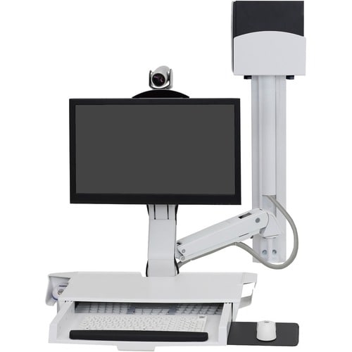 Ergotron SV COMBO ARM WORKSURFACE PRE-CONFIGURATION SMALL CPU HOLDER INCLUDE PAN FEATURE POLISHED BWT. (45-594-216)