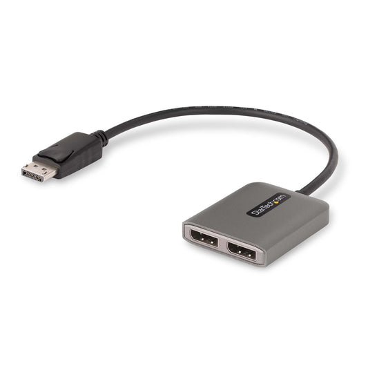 StarTech.com Dual-Monitor DisplayPort 1.4 Splitter, DisplayPort to 2x DP Multi-Monitor Adapter, Dual 5K 60Hz Computer MST Hub, Extra-Long Built-in Cable - Windows Only product image