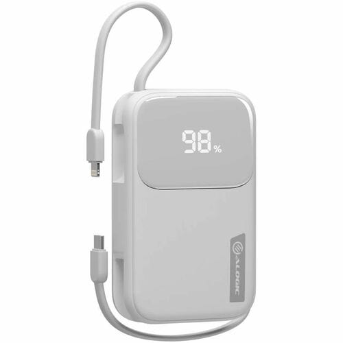 ALOGIC 20kmAh 30W Tandem + Powerbank with USB-C & lighting wrap around cable - White (AL20KPBTN-WH)