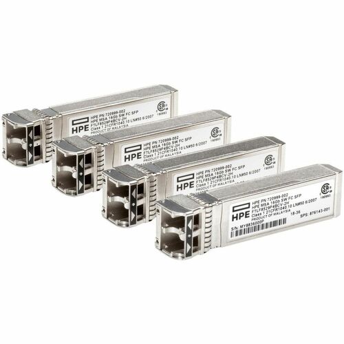 HPE MSA 32Gb SFP+ Short Wave Fibre Channel 4-pack Transceiver Bundle (P88919-B25)