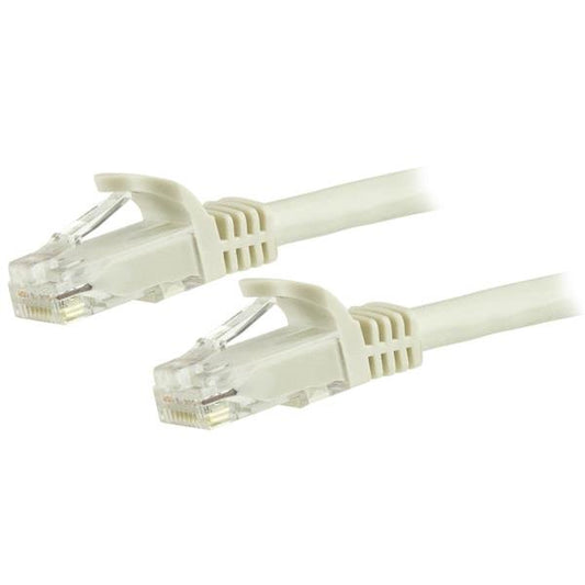 StarTech.com 3m CAT6 Ethernet Cable - White CAT 6 Gigabit Ethernet Wire -250MHz 100W PoE RJ45 UTP Network/Patch Cord Snagless w/Strain Relief Individually Tested product image