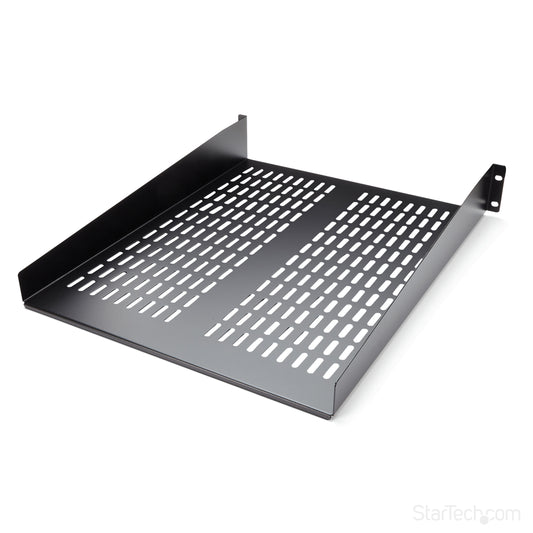 StarTech.com 2U Server Rack Shelf - Universal Vented Rack Mount Cantilever Tray for 19" Network Equipment Rack & Cabinet - Heavy Duty Steel – Weight Capacity 50lb/23kg - 22" Deep Shelf, Bla… product image