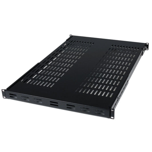 StarTech.com 1U Adjustable Vented Server Rack Mount Shelf - 175lbs - 19.5 to 38in Adjustable Mounting Depth Universal Tray for 19" AV/ Network Equipment Rack - 27.5in Deep - TAA product image