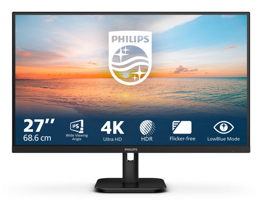Philips 27E1N1800A/75 computer monitor 68.6 cm (27") 3840 x 2160 pixels 4K Ultra HD LCD Black - Philips