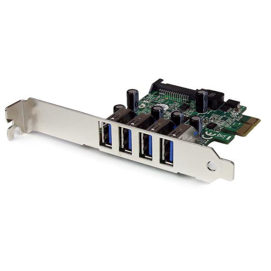 StarTech.com 4 Port PCI Express PCIe SuperSpeed USB 3.0 Controller Card Adapter with UASP - 5Gbps - SATA Power - TAA product image