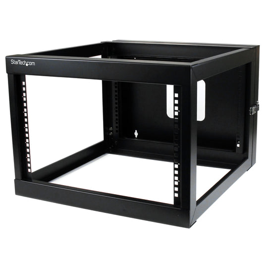 StarTech.com 4-Post 6U Hinged Wall-Mount Network Rack, 19" Open Frame Server Rack with 19.8in Mounting Depth, Wall Mount Swing Out Data Rack for IT / AV / Patch Panel / Computer Equipment product image