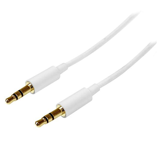 StarTech2m White Slim 3.5mm Stereo Audio Cable - Male to Male