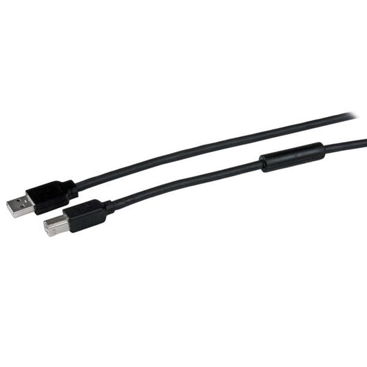 StarTech.com 50ft (15m) Active USB 2.0 A to B Cable, Long USB Printer Cable, 1x USB-A (M), 1x USB-B (M) - Black product image
