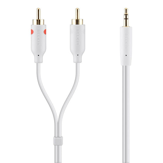 Belkin Portable Y Audio Cable 2m - Gold Conn (F3Y116BT2M)