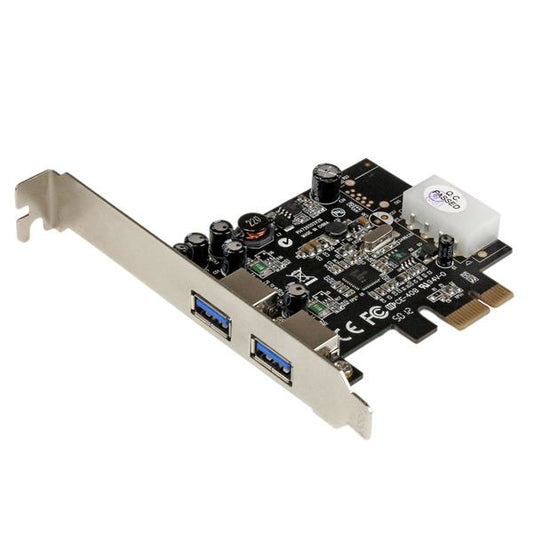 StarTech.com 2 Port PCI Express PCIe SuperSpeed (5Gbps) USB 3.0 Card Adapter with UASP - LP4 Power product image