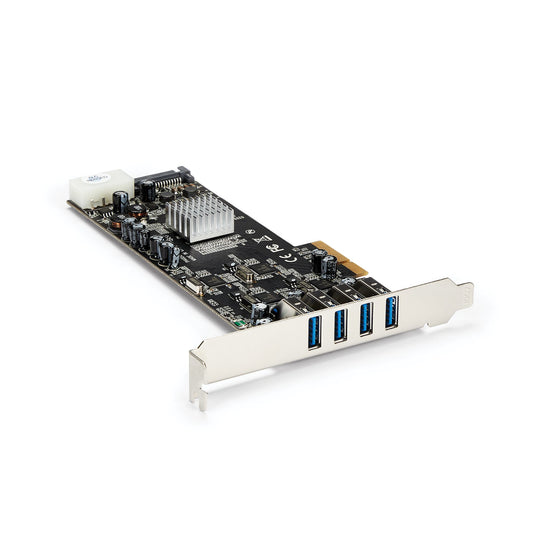 StarTech.com 4 Port USB 3.0 PCIe Card w/ 4 Dedicated 5Gbps Channels (USB 3.2 Gen 1) - UASP - SATA / LP4 Power - PCI Express Adapter Card product image