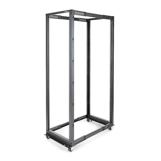 StarTech.com 42U 4-Post Server Rack, 19in Open Frame Rack with 40in (101cm) Mounting Depth and 1323lb (600kg) Weight Capacity, Mobile or Floor Mount IT Rack product image