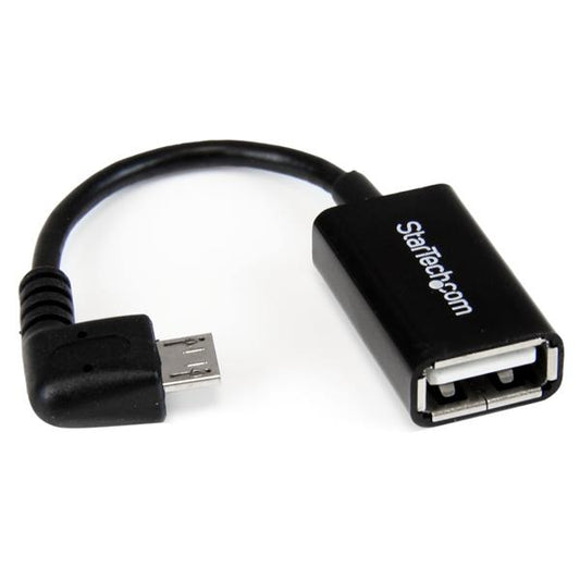 StarTech5in Right Angle Micro USB to USB OTG Host Adapter M/F