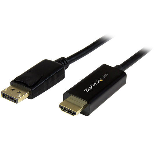StarTech.com 6.6ft (2m) DisplayPort to HDMI Cable - 4K 30Hz - DisplayPort to HDMI Adapter Cable - DP 1.2 to HDMI Monitor Cable Converter - Latching DP Connector - Passive DP to HDMI Cord product image