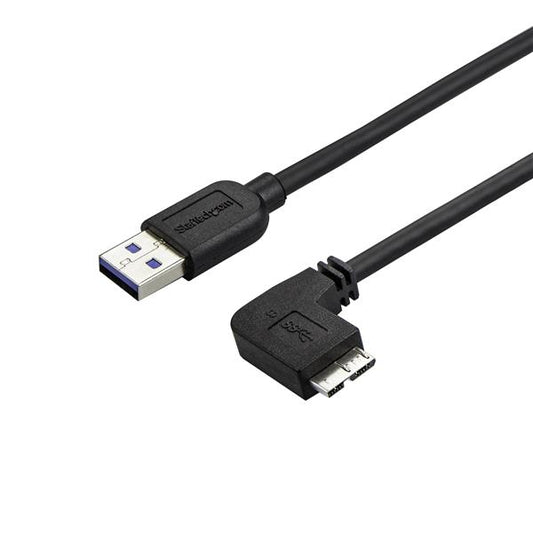 StarTechSlim Micro USB 3.0 Cable - M/M - Right-Angle Micro-USB - 0.5m (20in)