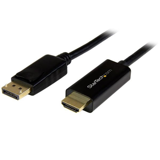 StarTech.com 16.4ft (5m) DisplayPort to HDMI Cable - 4K 30Hz - DisplayPort to HDMI Adapter Cable - DP 1.2 to HDMI Monitor Cable Converter - Latching DP Connector - Passive DP to HDMI Cord product image
