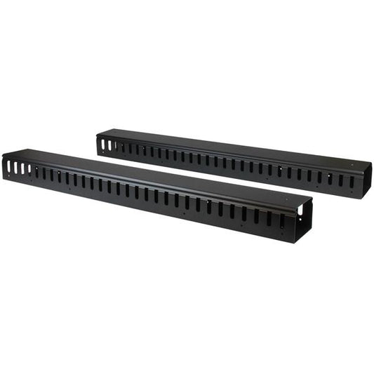 StarTech.com 2-Pack 20U Vertical Cable Organizer with Finger Ducts, Vertical Cable Management Panel, 40U Rack-Mount Cable Raceway, 2x 3ft (91cm) Wire Organizers product image