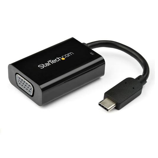 StarTech USB C to VGA Adapter with Power Delivery - 1080p USB Type-C to VGA Monitor Video Converter w/ Charging - 60W PD Pass-Through - Thunderbolt 3 Compatible - Black