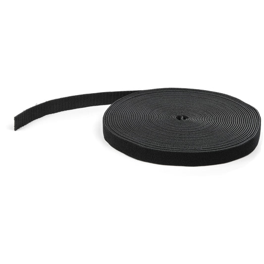 StarTech.com 50ft (15.2m) Hook and Loop Roll, Black, Cut-to-Size Reusable Cable Ties, Bulk Industrial Wire Fastener Tape, Adjustable Fabric Wraps, Reusable Self Gripping Cable Management St… product image