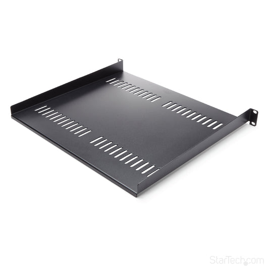 StarTech.com 1U Server Rack Shelf - Universal Vented Rack Mount Cantilever Tray for 19" Network Equipment Rack & Cabinet - Heavy Duty Steel – Weight Capacity 44lb/20kg - 16" Deep Shelf, Bla… product image