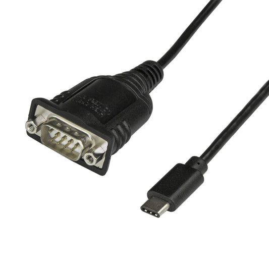 StarTech USB C to Serial Adapter Cable 16" (40cm) - USB Type C to RS232 (DB9) Converter Cable - USB-C Serial Cable for PLCs, Scanners, Printers - Male/Male - Windows/Mac/Linux