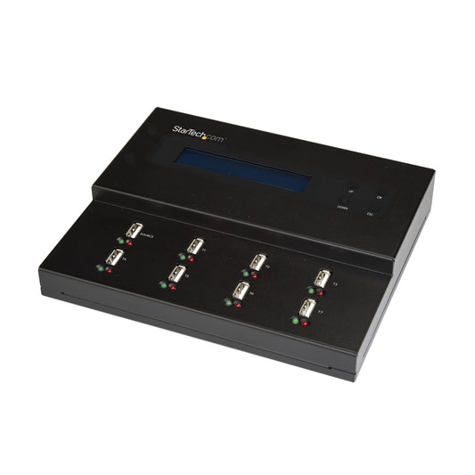 StarTech.com Standalone 1 to 7 USB Thumb Drive Duplicator and Eraser, Multiple USB Flash Drive Copier, System and File and Whole-Drive Copy at 1.5 GB/min, Single and 3-Pass Erase, LCD Displ… product image