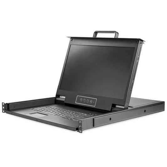 StarTech Rackmount KVM Console HD 1080p - Single Port VGA KVM with 17" LCD Monitor for Server Rack - Fully Featured 1U LCD KVM Drawer w/Cables & Hardware - USB Support - 50,000 MTBF