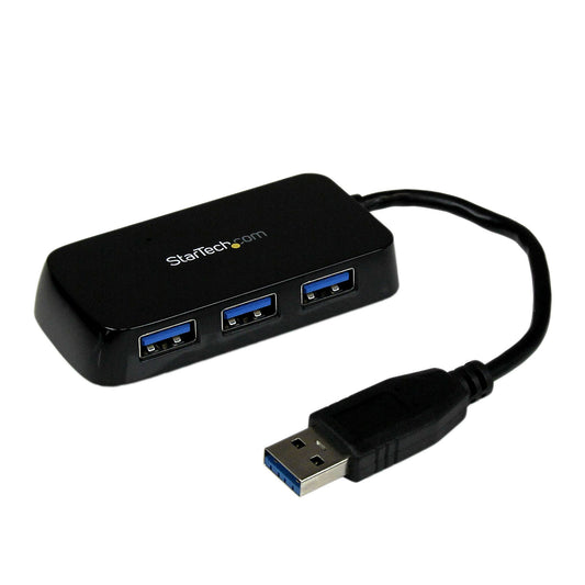 StarTech.com Portable 4 Port SuperSpeed Mini USB 3.0 Hub - 5Gbps - Black - TAA product image