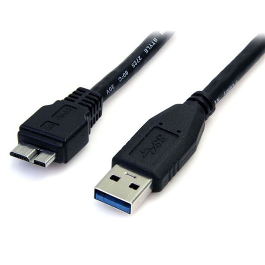 StarTech.com 0.5m (1.5ft) Black SuperSpeed USB 3.0 (5Gbps) Cable A to Micro B - M/M product image