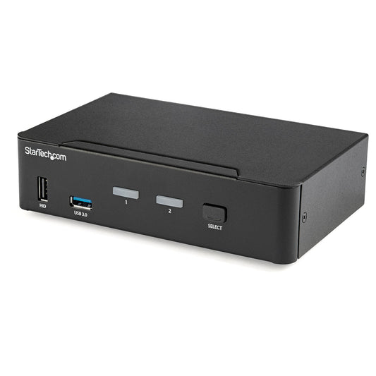 StarTech 2 Port DisplayPort KVM Switch - 4K 60Hz - Single Display - Dual Port UHD DP 1.2 USB KVM Switch with Integrated USB 3.0 Hub & Audio - Dell HP Apple Lenovo - TAA Compliant