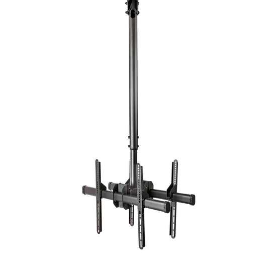 StarTech Dual TV Ceiling Mount - Back-to-Back Heavy Duty Hanging Dual Screen Mount with Adjustable Telescopic Pole - Tilt/Swivel/Rotate - VESA Bracket for 32”-75" Displays