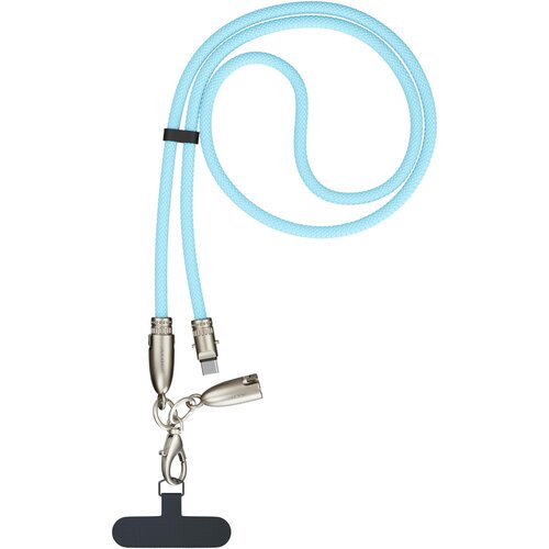 ALOGIC Tether USB-C to C Lanyard Data and Charge Cable 60W 480Mbps - 1.2M Aqua (ATCCLY-AQ)