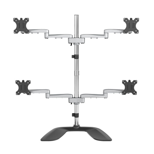 StarTech.com Desktop Quad Monitor Stand - Ergonomic VESA 4 Monitor Arm (2x2) up to 32" (17.6lb/8kg) - Free Standing Articulating Universal Pole Mount - Height Adjustable/Tilt/Swivel/Rotate… product image