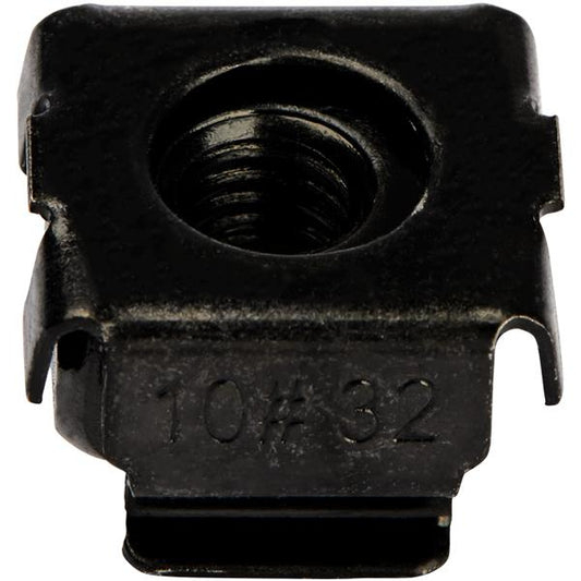 StarTech.com 50-Pack 10-32 Square Hole Cage Nuts and Installation Tool for 19" or 10" Server Racks, Cabinets and Enclosures, Black - TAA product image