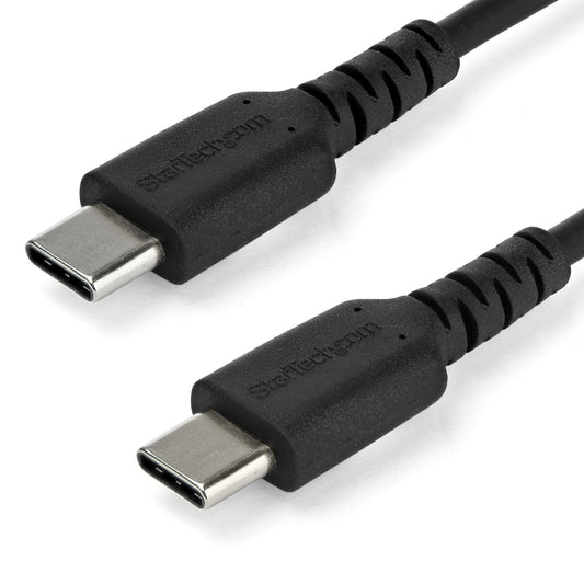 StarTech.com 6.6ft (2m) USB-C Fast Charging Cable, Rugged, Charge & Sync, 60W (3A) PD, USB 2.0, Black TPE Jacket and Aramid Fiber - USB C Charging Cord product image