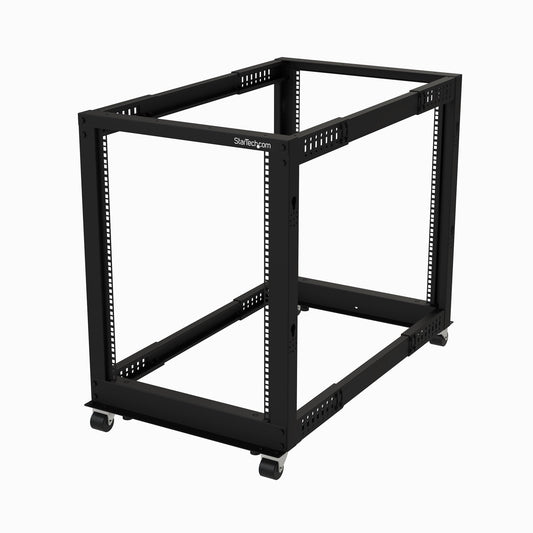 StarTech.com 15U 4-Post Server Rack, 19in Open Frame Rack with 40in (101cm) Mounting Depth and 1200lb (544kg) Weight Capacity, Mobile or Floor Mount IT Rack product image