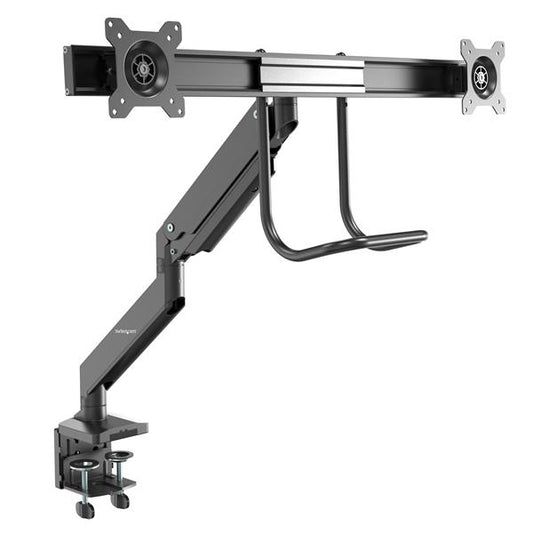 StarTech.com Desk Mount Dual Monitor Arm - Ergonomic Dual Monitor VESA Mount 32" (17.6lb/8kg) Displays - Crossbar Handle for Synchronized Full Motion - Height Adjustable - C-Clamp/Grommet product image
