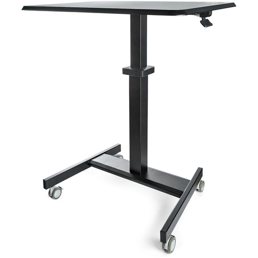 StarTech.com Mobile Standing Desk - Portable Sit Stand Ergonomic Height Adjustable Cart on Wheels - Rolling Computer/Laptop Workstation Table with Locking One-Touch Lift for Teacher/Student product image