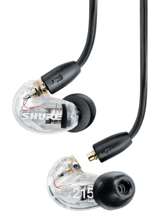 Shure SE215 Pro Sound-Isolating In-Ear Earphones 3.5mm – Clear | Open Box