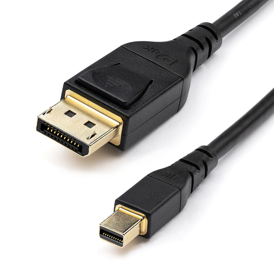 StarTech 3ft (1m) VESA Certified Mini DisplayPort to DisplayPort 1.4 Cable - 8K 60Hz HBR3 HDR - Super UHD mDP to DP 1.4 Cord - Slim (34 AWG) Ultra HD 4K 120Hz - Monitor/Video Cable