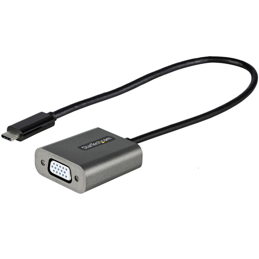 StarTech.com USB C to VGA Adapter - 1080p USB Type-C to VGA Adapter Dongle - USB-C (DP Alt Mode) to VGA Monitor/Display Video Converter - Thunderbolt 3 Compatible - 12" Long Attached Cable… product image