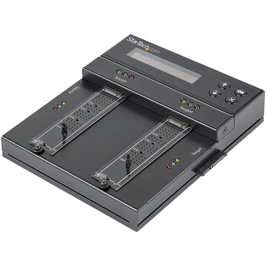 StarTech Standalone M.2 SATA & M.2 NVMe Duplicator and Eraser - HDD/SSD Cloner/Wiper for M.2 PCIe AHCI/NVMe, M.2 SATA, 2.5/3.5" SATA Drives - External Hard Drive Eraser/Duplicator, TAA