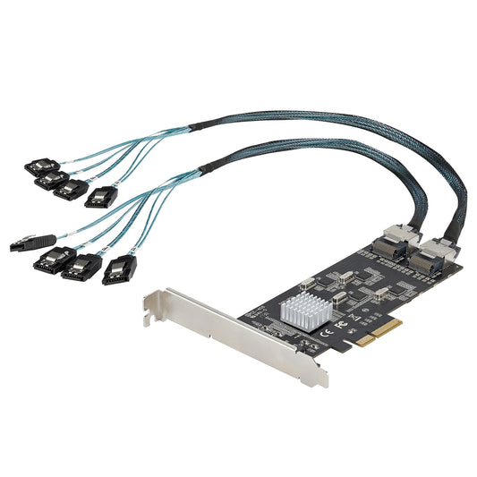 StarTech8 Port SATA PCIe Card - PCI Express 6Gbps SATA Expansion Adapter Card with 4 Host Controllers - SATA PCIe Controller Card - PCI-e x4 Gen 2 to SATA III - SATA HDD/SSD